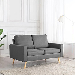 Maison Chic Canapé à 2 places,Sofa de Salon,Canapé droit Gris clair Tissu -GKD972262