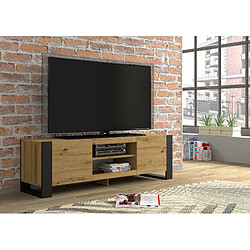 Avis FURNLUX Table de télévision MONDI 158x40x47 Crème & Noir