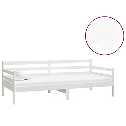 vidaXL Lit de repos avec matelas 90x200 cm Blanc Bois de pin massif