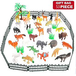 Universal 3 cm 53 pcs/set Mini Animal World Zoo Modèle Graphique Action Jouet Set Animation Simulation Animaux Mignon Plastique Collection Jouet pour Enfants | Action Données(Coloré)