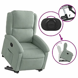 Maison Chic Fauteuil Relax pour salon, Fauteuil inclinable Gris clair Velours -GKD20623 pas cher