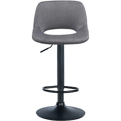 Decoshop26 Tabourets de bar chaises haute x2 avec repose-pieds en velours gris foncé piètement métallique noir 10_0004084