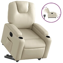 vidaXL Fauteuil inclinable électrique crème similicuir