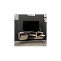 Acheter HOMEMANIA Meuble TV Almira Moderne - avec Portes, Étagères - pour Salon - Noir en Bois, 120 x 35 x 50 cm