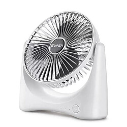 (Argent) Ventilateur Électrique USB Portable 4,5 W 3 Vitesses Conception à Trois Pales Ventilateur Silencieux de Bureau à Réglage 90