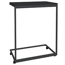 Maison Chic Table d'appoint | Table Basse avec roues Noir 55x35x70 cm Bois d'ingénierie -GKD10532 pas cher