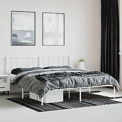 Acheter Maison Chic Lit adulte - Cadre de lit métal avec tête de lit,Structure du lit Contemporain pour chambre blanc 200x200 cm -MN97974