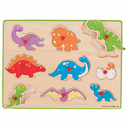 Bigjigs Toys Puzzle à soulever en bois - Dinosaures