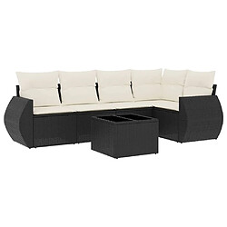 Maison Chic Salon de jardin 6 pcs avec coussins | Ensemble de Table et chaises | Mobilier d'Extérieur noir résine tressée -GKD74461