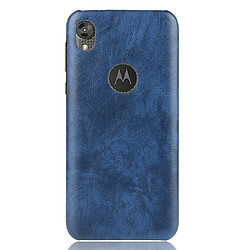 Wewoo Coque Rigide Pour Motorola Moto E6 antichoc Litchi PC + Etui PU Bleu