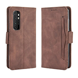 Etui en PU avec support couleur marron pour votre Xiaomi Mi Note 10 Lite