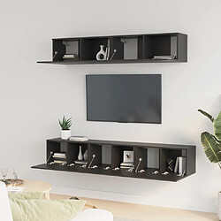 Avis Maison Chic Ensemble de meubles TV 5 pcs | Banc TV Moderne pour salon | Meuble de Rangement - Noir Bois d'ingénierie -MN99645