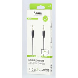 HAMA Câble audio, jack mâle 3,5 mm/f. mâle, stéréo, doré, ultrafin, 0,5 m