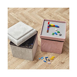 The Home Deco Kids Pouf coffre pour enfant compatible briques de construction.