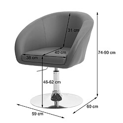 Avis Decoshop26 Chaise de salle à manger fauteuil lounge pivotante en synthétique réglable en hauteur blanc 04_0002228