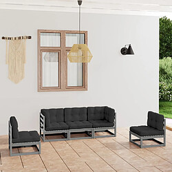 Maison Chic Salon de jardin 5 pcs + coussins - Mobilier/Meubles de jardin - Table et chaises d'extérieur Bois de pin massif -MN26643