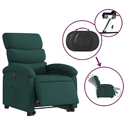 Maison Chic Fauteuil Relax pour salon, Fauteuil inclinable électrique vert foncé tissu -GKD10762 pas cher