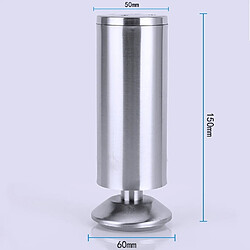 Wewoo 5 pieds de Cabinet de meuble de canapé de colonne épaissie de dessin de fil d'acier inoxydable de PCStaille 150mm