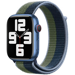 Sport Loop bracelet pour Apple Watch Series 1 á 9 / SE (38/40/41 mm) | Series 10 (42 mm) - Abyss Blue/Moss Green