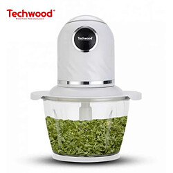 Techwood Mini Hachoir 800mL - 300W - 4 Lames en Inox avec Couvercle de sécurité blanc