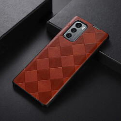 Coque en TPU + PU texture la grille rouge pour votre LG Wing 5G