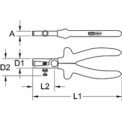 KS TOOLS 117.1271 Pince à dénuder avec molette de réglage isolée, L.160 mm pas cher