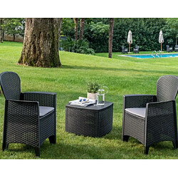 TABLE COFFRE TABLE D'APPOINT TABLE DE JARDIN TABLE BASSE ET COFFRE DE JARDIN NAXOS 54X54XH39,5CM+Sunnydays