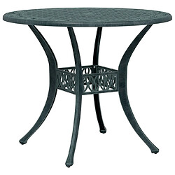 vidaXL Table de jardin vert Ø90x75 cm aluminium coulé