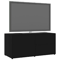 Avis vidaXL Meuble TV Noir 80x34x36 cm Bois d'ingénierie