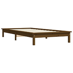 Avis vidaXL Cadre de lit sans matelas marron miel 90x200 cm bois massif