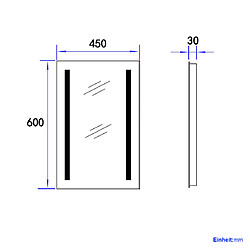 Acheter EMKE Miroir lumineux salle de bain 45x60cm, Miroir LED salle de bain, Miroir avec l'éclairage, Lumière Chaude