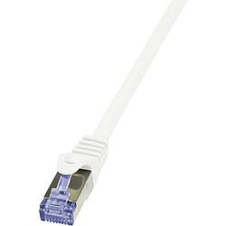 LogiLink PrimeLine Câble réseau Cat6A S/FTP AWG26 PIMF LSZH 0,25 m Blanc