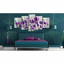 Paris Prix Tableau sur Verre Acrylique Meadow : Purple Poppies 100 x 200 cm