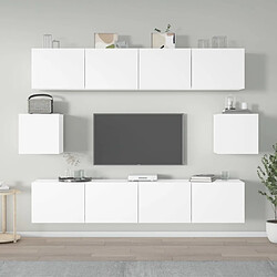 vidaXL Ensemble de meubles TV 6 pcs Blanc Bois d'ingénierie