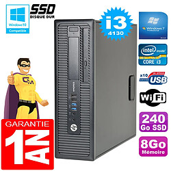 PC HP EliteDesk 800 G1 SFF Core I3-4130 8Go Disque 240Go SSD Graveur DVD Wifi W7 - Occasion