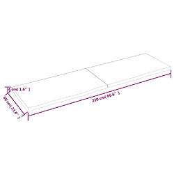 vidaXL Étagère murale 220x60x(2-4) cm bois de chêne massif non traité pas cher