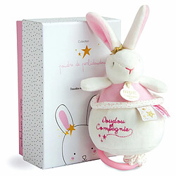 Peluche musicale Perlidoudou Lapin étoile rose - Doudou et compagnie