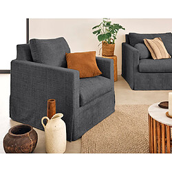 Lisa Design Serena - fauteuil déhoussable en velours texturé