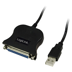 LogiLink Câble d'imprimante USB 1.1, Sub-D 25 broches, 1,8 m ()