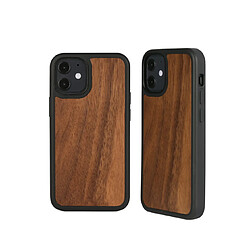 Étui de téléphone mobile en bois de walnut avec protection de lentille anti-explosion complète-iphone12 5 4