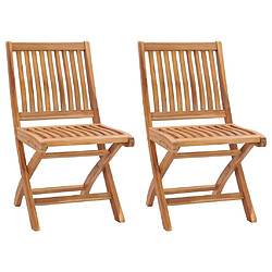 vidaXL Chaises de jardin pliables lot de 2 Bois de teck massif 