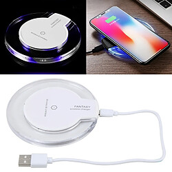 Wewoo Chargeur sans fil blanc sans sans QI-standard sans de sécurité rapide avec câble micro USB