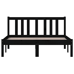 Avis vidaXL Cadre de lit sans matelas noir bois massif 120x190 cm