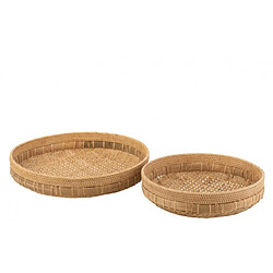 Dansmamaison Set De 2 Plat Rond Rotin Naturel