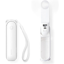 (Blanc) Mini Ventilateur Portatif 3 en 1, Ventilateur Portable De Petit Diamètre Rechargeable Par USB, Ventilateur Alimenté Par Batterie [14-21 Heures De Travail] avec Batterie, Fonction Lampe de Poche.