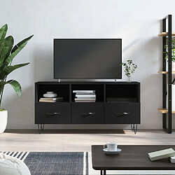 vidaXL Meuble TV noir 102x36x50 cm bois d'ingénierie