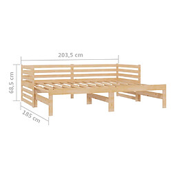 vidaXL Lit coulissant sans matelas 2x(90x200) cm Bois de pin massif pas cher