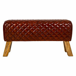 Banquette Alexandra House Living Cuir Bois de manguier 46 x 35 x 89 cm