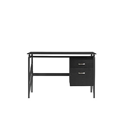 Beliani Bureau plateau en verre noir 117 x 57 cm MORITON pas cher