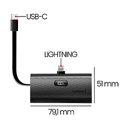 Forcell Chargeur Externe 5000mAh Connecteurs iPhone Lightning et USB C 20W Noir pas cher